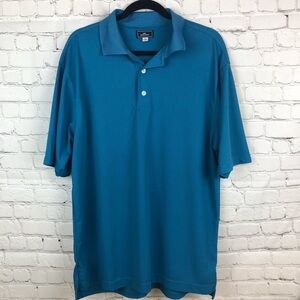 Dockers Golf Shirt Blue Short Sleeve Sz L
